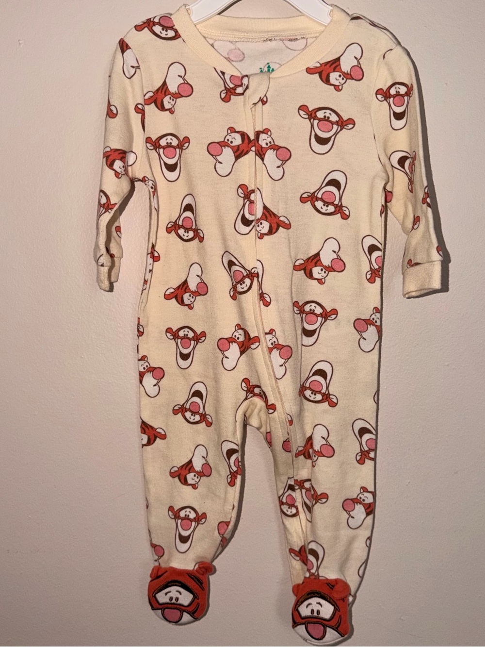 Disney Cream Tigger Footed One-Piece Pajamas